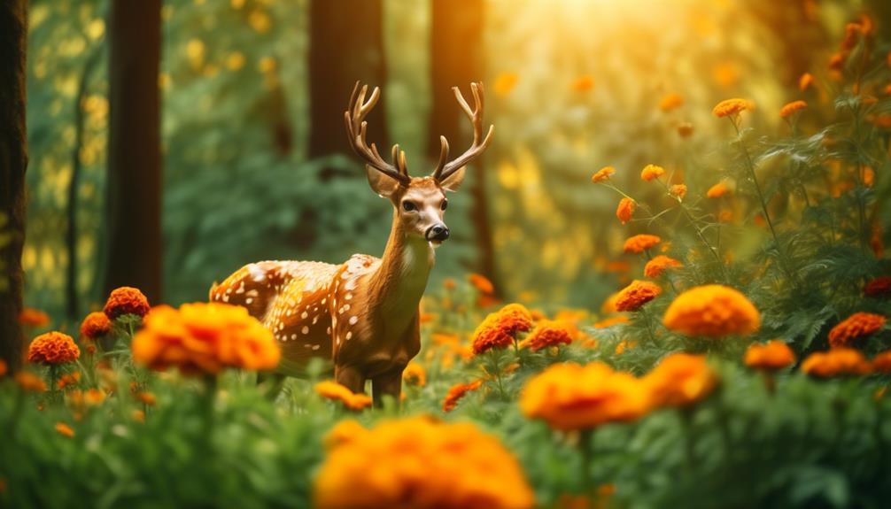 deer and marigold interactions