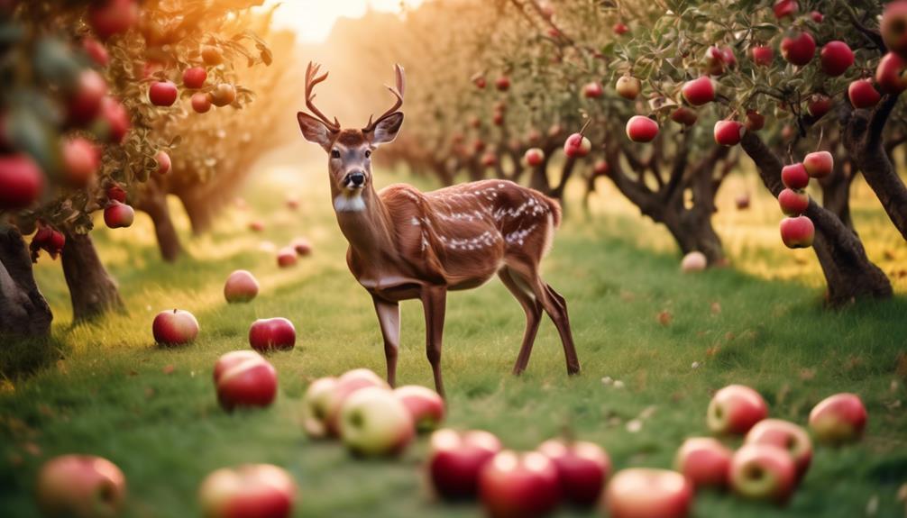 deer lured with apple