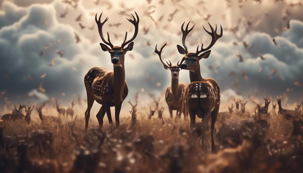 multiple deer in nature